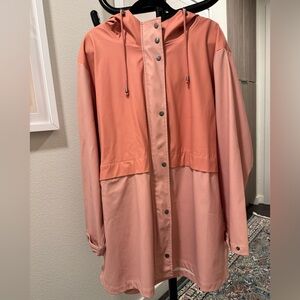 ASOS raincoat pink color blocked, vintage inspired - size 20